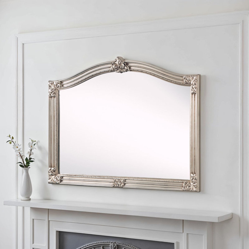 Kernberry Carved Arched Overmantle Accent Mirror, Silver