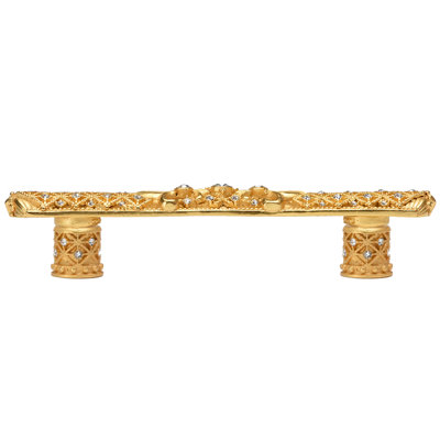 Carpe Diem Hardware Versailles small pull Fleur De Lys w/ Swarovski Crystals and decorative column feet
