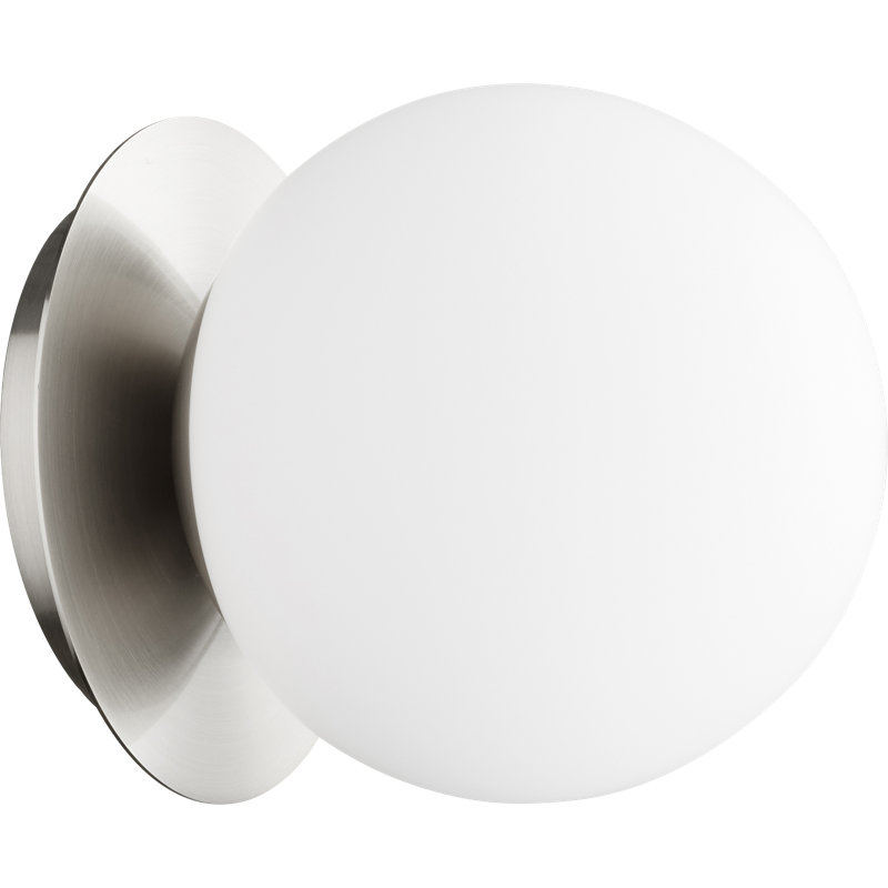 Cass Glass Flush Mount, Satin Nickel