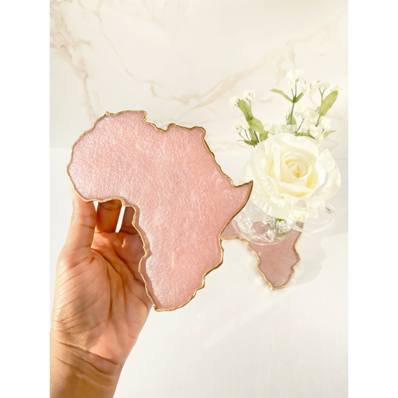 Sous-verres roses et quartz d'Afrique