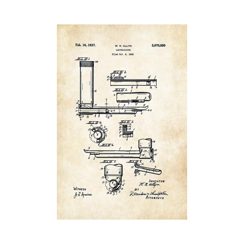 Doctor Laryngoscope by Patent77 - Wrapped Canvas Print, 66.04 cm H x 45.72 cm W x 1.91 cm D