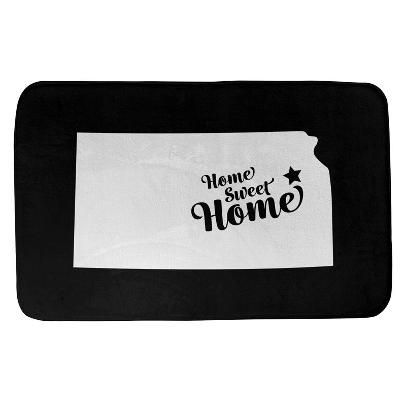 Tapis pour salle de bain en microfibre rectangulaire antidérapant antidérapant, L 17 po x L 21 po, Orange, Home Sweet Kansas