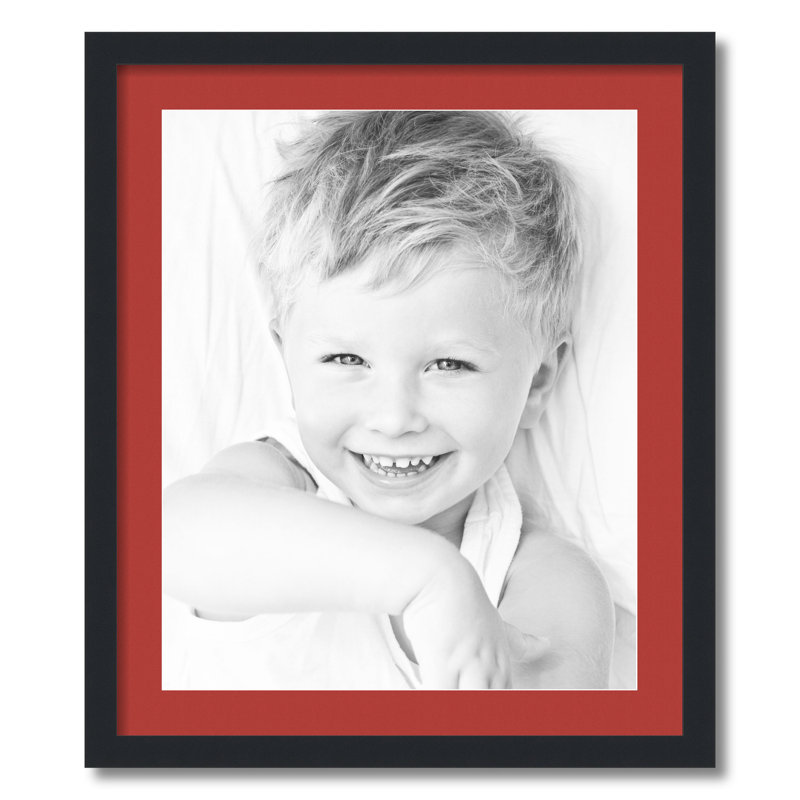 Matte Picture Frame with Mat, Deep Red