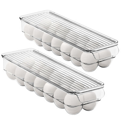 Ensemble de 2 porte-œufs en plastique transparent Sorbus avec couvercles - peut contenir 28 œufs pour l'ensemble et peut contenir 14 œufs par support pour réfrigérateur, garde-manger, sans BPA