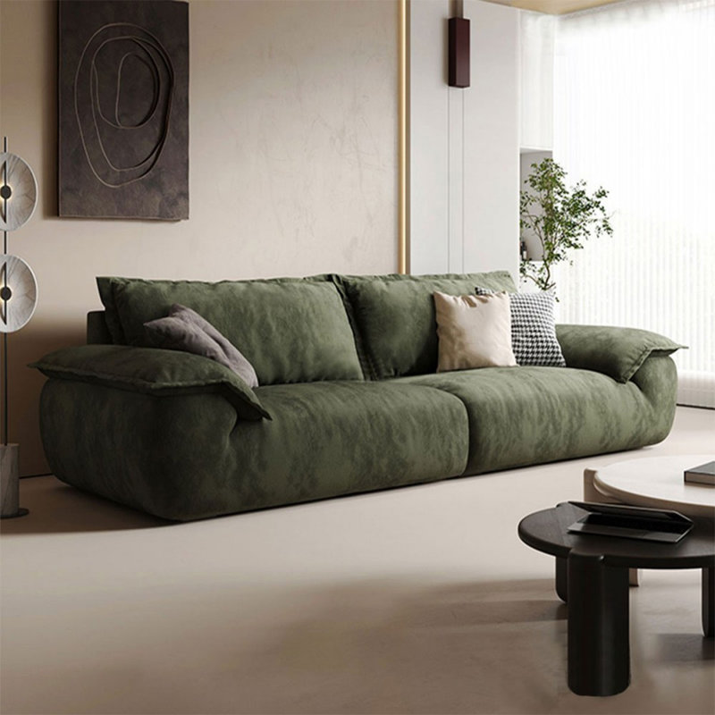 Coussin modulaire en polyester vert, H 33,46 po x l 94,49 po x P 39,37 po, 3