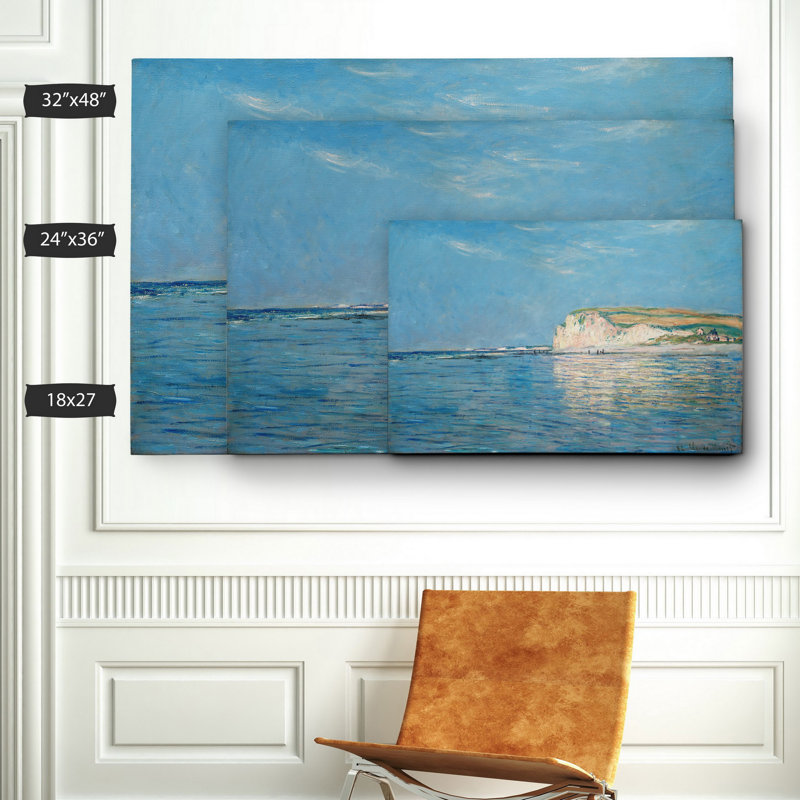 «Low Tide at Pourville» par Claude Monet, reproduction, H 24 po x l 36 po x P 1,5 po, Toile tendue