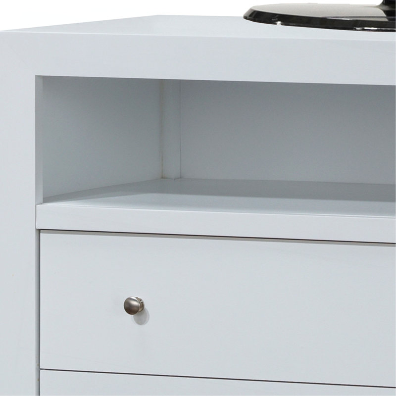 Elegant  Transitional Media Chest, White