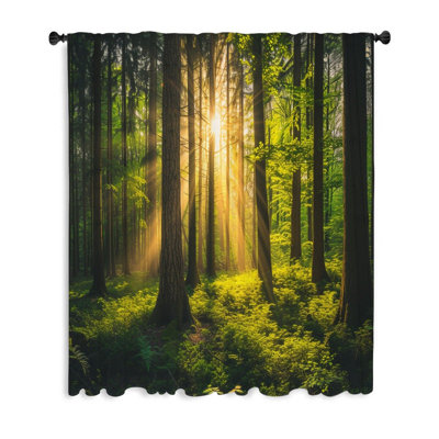 Forest Window Curtains, Nature Blockout & Sheer Curtains - 1 Panel
