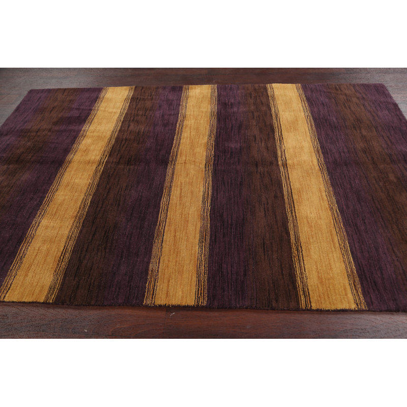 Tapis unique en laine noué à la main 5 pi 4 po x 8 pi New Age
