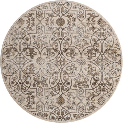 Dathon Floral Area Rug in Bone