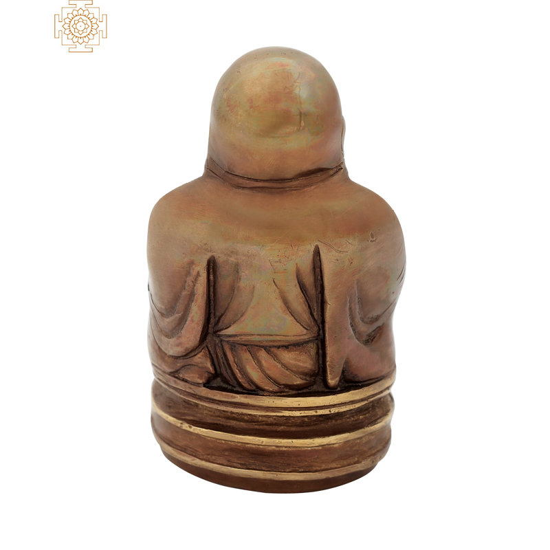 Bouddha riant - Figurine bouddhiste tibétaine, Brun