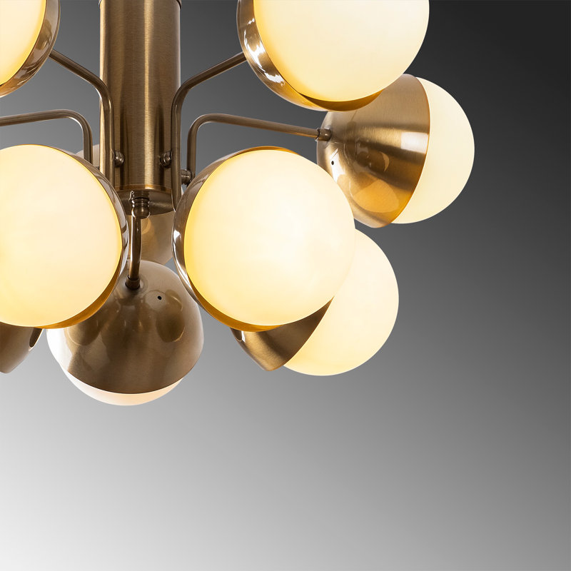 Donleavy 10 - Light Sputnik Chandelier, Gold, Gold/White