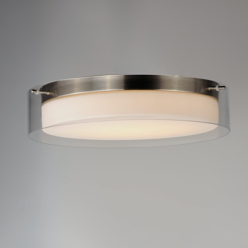 Ashwani Glass LED Flush Mount, Satin Nickel