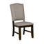 Chaise d'appoint en lin noyer foncé McGuire