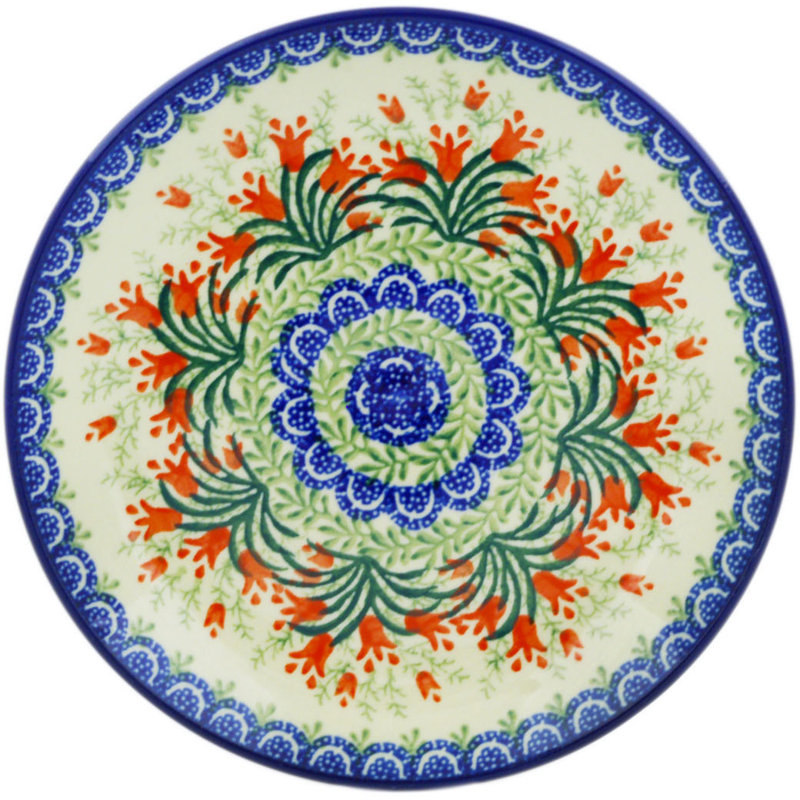 Crimson Bells Polish Pottery 8" Plate
