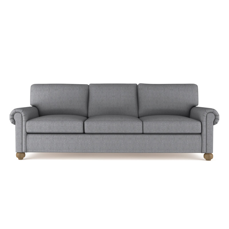 Canapé Leroy, H 36 po x l 108 po x P 43 po, Peluche velours pierre ponce, Ébène