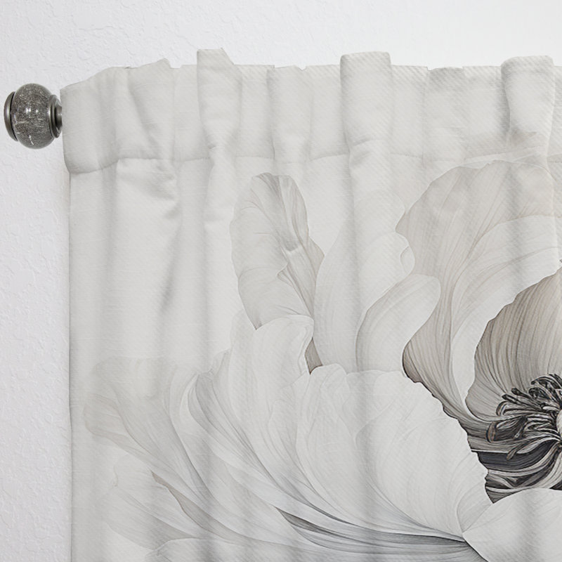 Vintage Ranunculus Dreams - Rideau traditionnel - Velours obscurcissant - 1 panneau, L 52 po x L 90 po