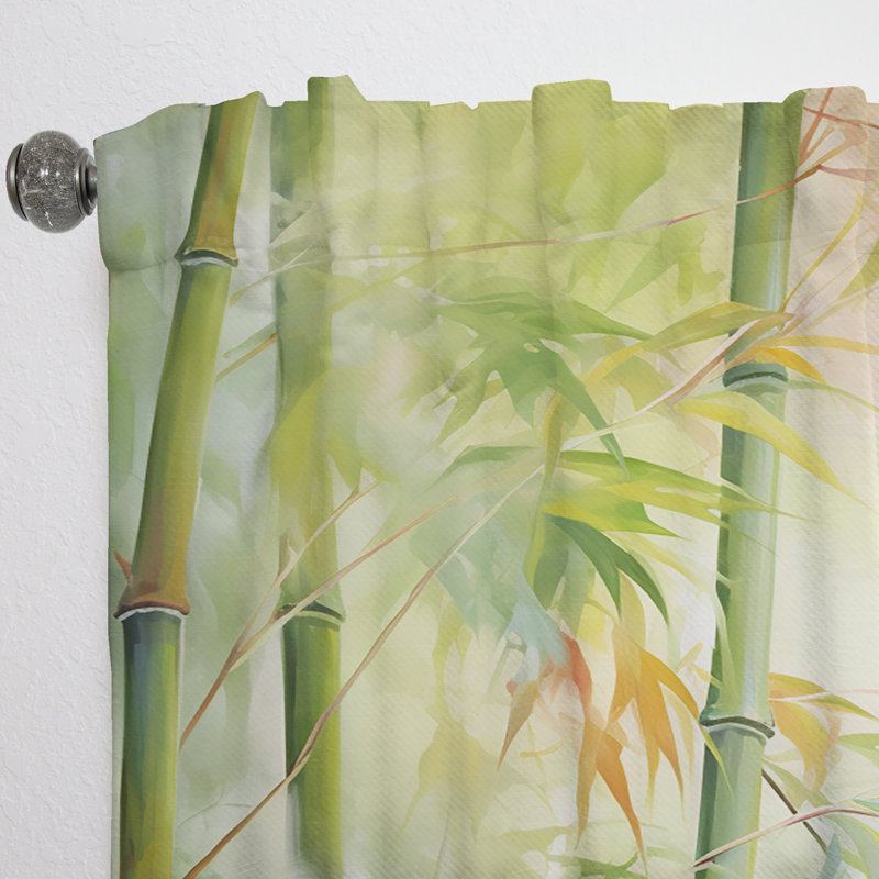 Vedad - Rideau en bambou - Rideau floral obscurcissant - 1 panneau, L 52 po x L 90 po