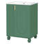 Meuble-lavabo classique de 24 po avec lavabo, poignées en métal, rangement latéral ouvert, 2 tablettes, assemblage facile, structure en céramique de conception autoportante, compartiments, porte, finition peinte,-544154025