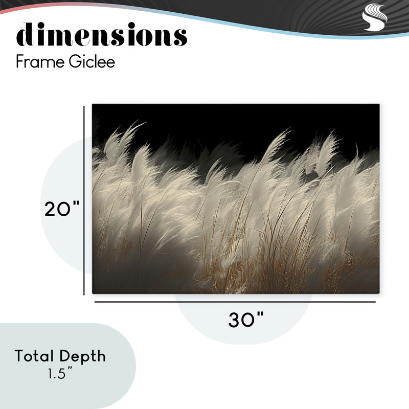 White Feathers Windblown Grasses Canvas, design by Decent Exposures