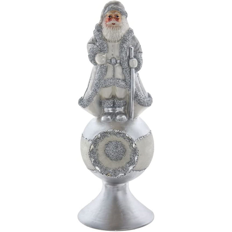 Décoration pour sommet de sapin en argent Noble Gems Kurt Adler, 8,75 po, Argent