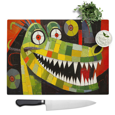 Crocodile Constructivism  Glass Chopping Board