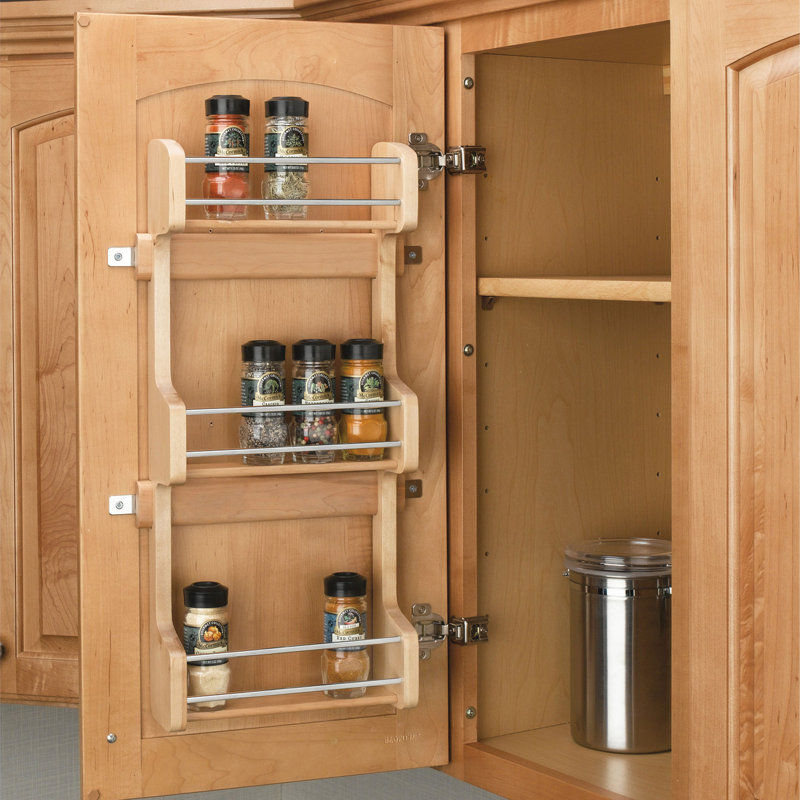 Rev-A-Shelf Kitchen Cabinet Door Mounted 3-Shelf Storage Spice Rack, 21.25"H x 10.5"W x 3.13"D