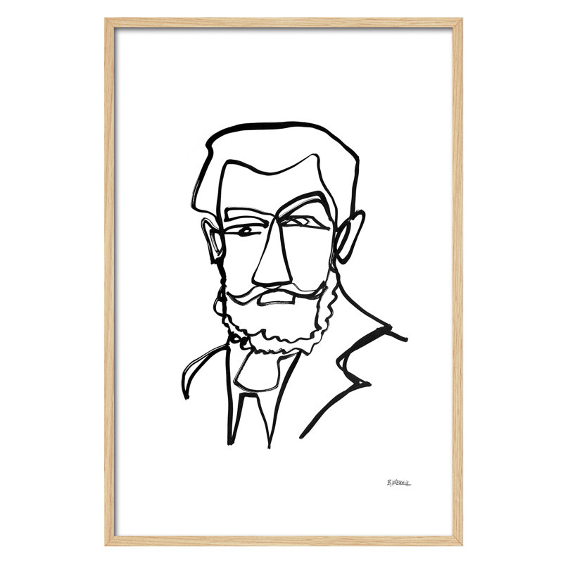 Design Hombre Mayor by Bruno Vázquez - Single Picture Frame Painting, 60cm H x 40cm W x 3cm D
