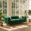 Canapé Chesterfield 3 places en velours l 82,5 po x P 32,75 po x H 30,25 po