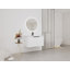 Meuble-lavabo mural avec lavabo en résine et 2 portes à fermeture en douceur-1223398448