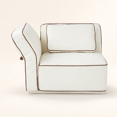 Adonia Upholstered Boucle Slipcovered Right-hand Flared Arm Sofa
