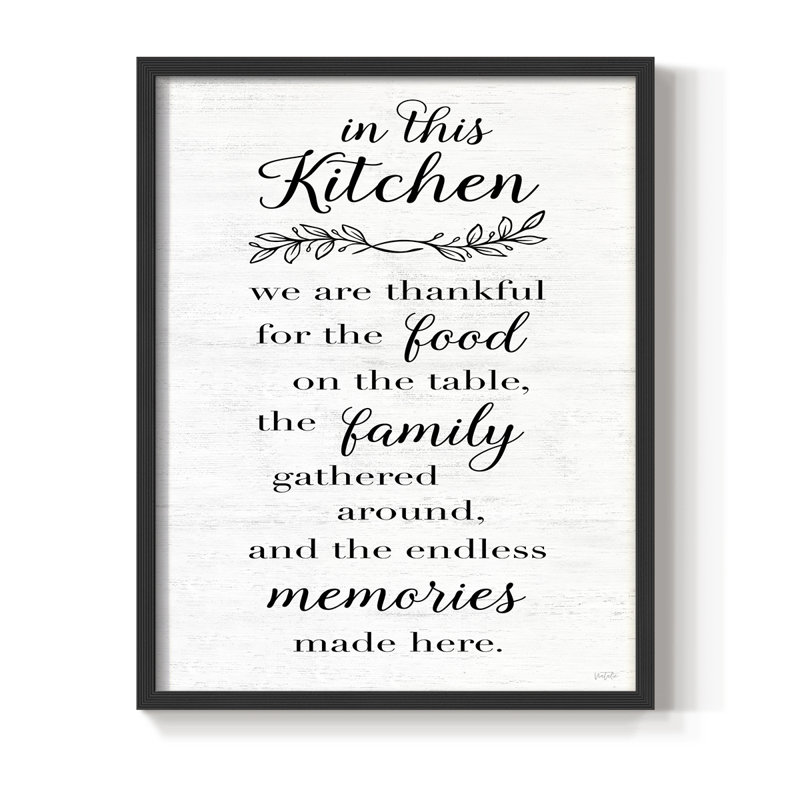 Dans cette cuisine, reproduction encadrée - bois massif, H 30 po x l 24 po, Noir, noir, noir, noir