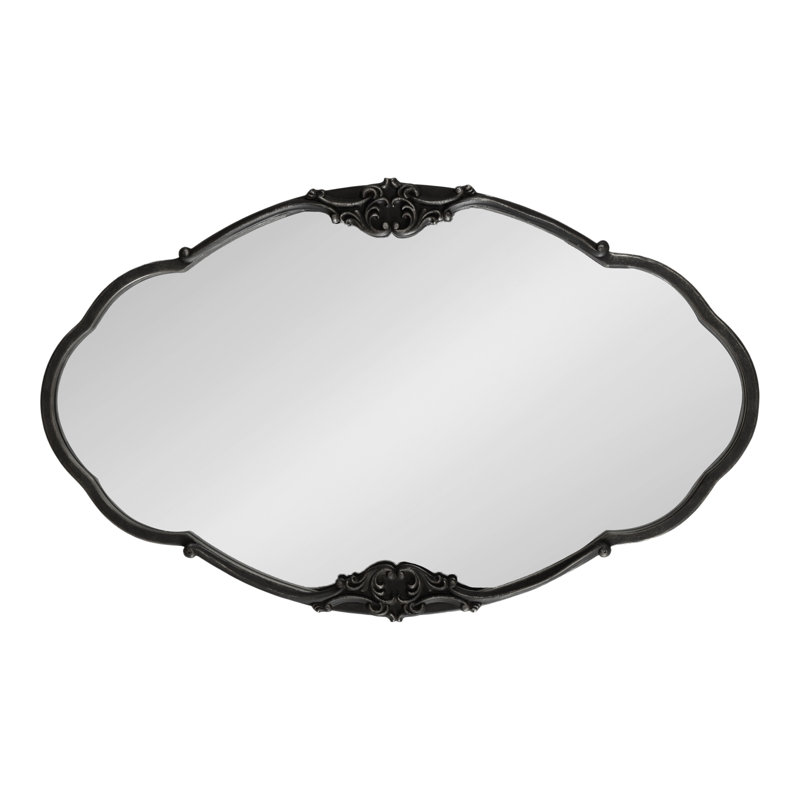 Casswell Metal Oval Mirror, Black