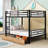 Kendry Full Over Full Size Metal Bunk Bed with 2 Drawers and Ladder