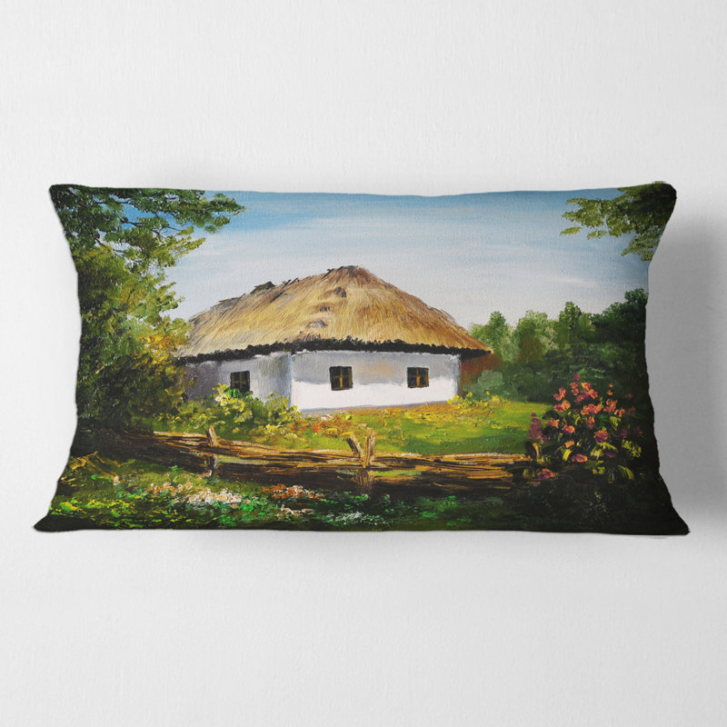 Traditional Cottage At Dawn In Summer - Oreiller imprimé traditionnel