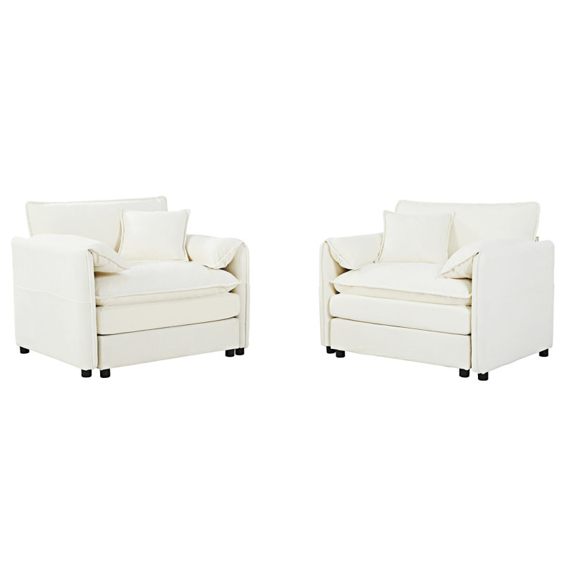 Ensemble de 2 chaises d'appoint Accent Chair, Beige