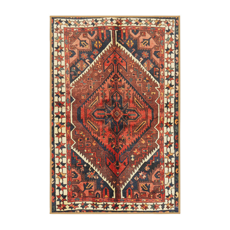 Tapis orange Southwestern, Rectangle 7 pi x 10 pi