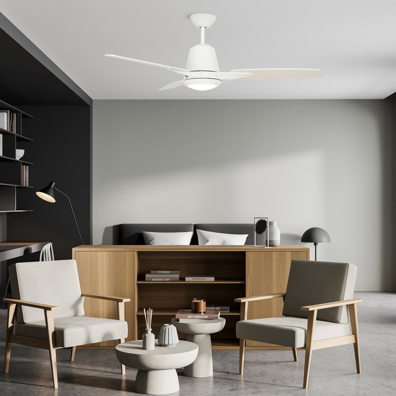 52'' Ceiling Fan with LED Lights, White