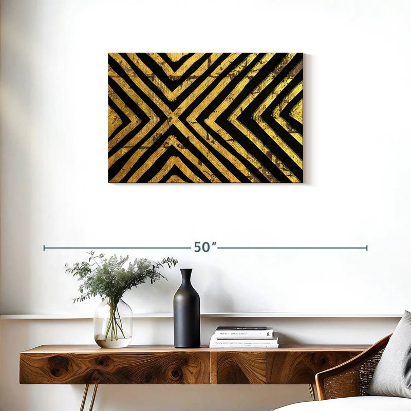 Avery Gold Geometric Lines, 20" H x 30" W