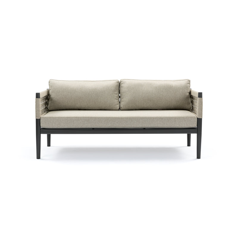 Marvina 66.00'' Wide Straight Metal Patio Sofa with Cushions