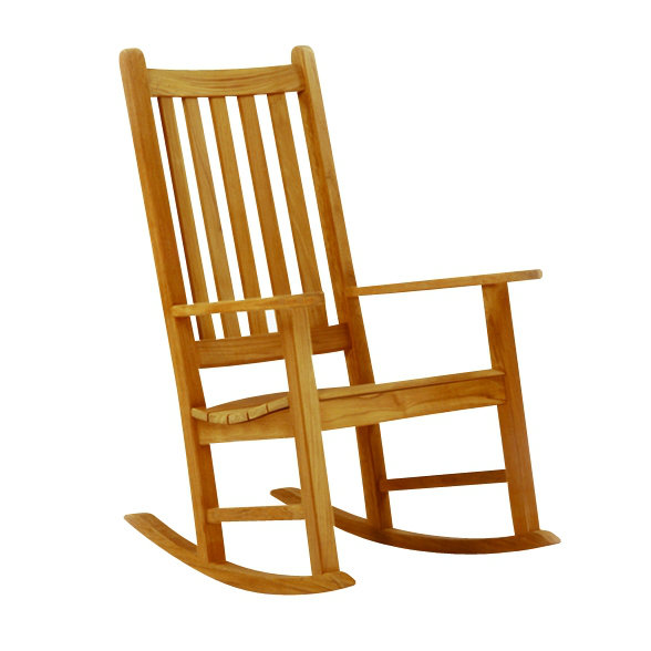 Charleston Teak Outdoor Rocker Chair, Sailcloth Salt