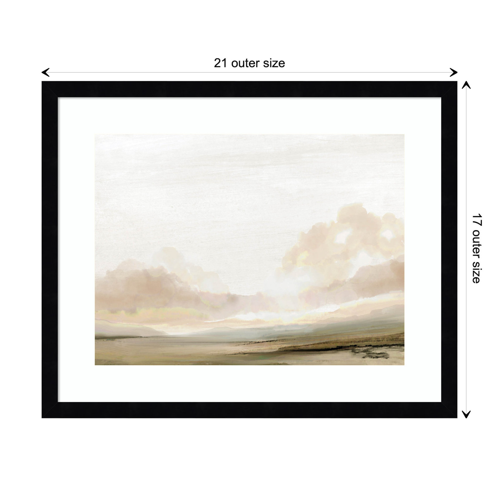 Southern Landscape Print by Dan Hobday, Black, 17" H x 21" W x 1" D