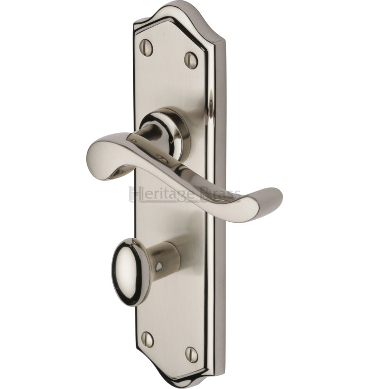 Heritage Brass Heritage Door Handle for Bathroom Buckingham Design, Mercury Split
