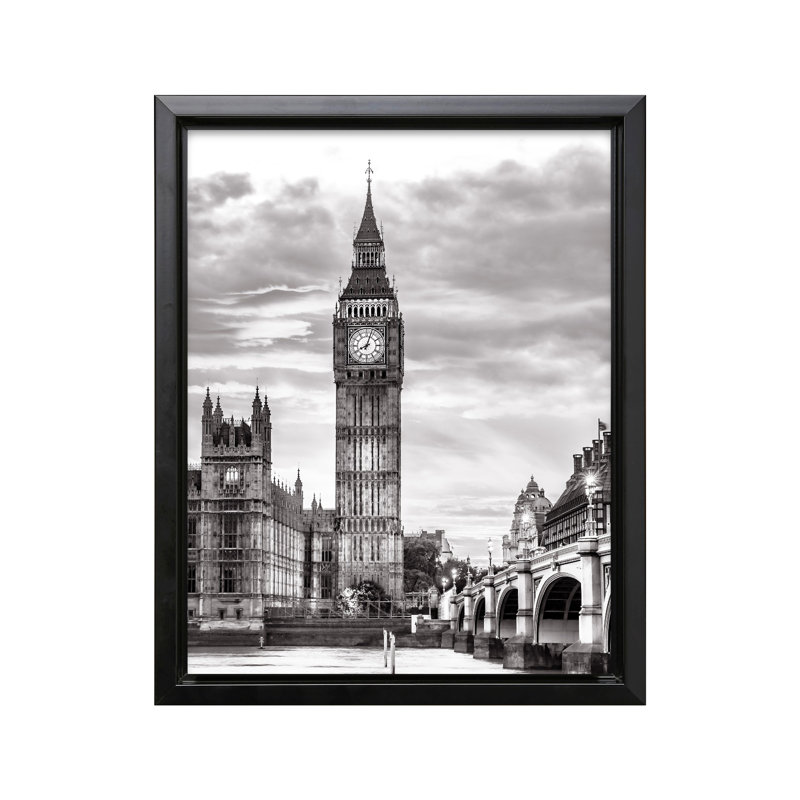 Big Ben, Londres, Black Framed, Canvas, 18"H x 24"W