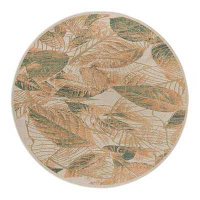Tapis d'intérieur / extérieur ivoire / vert / brun clair Trevin