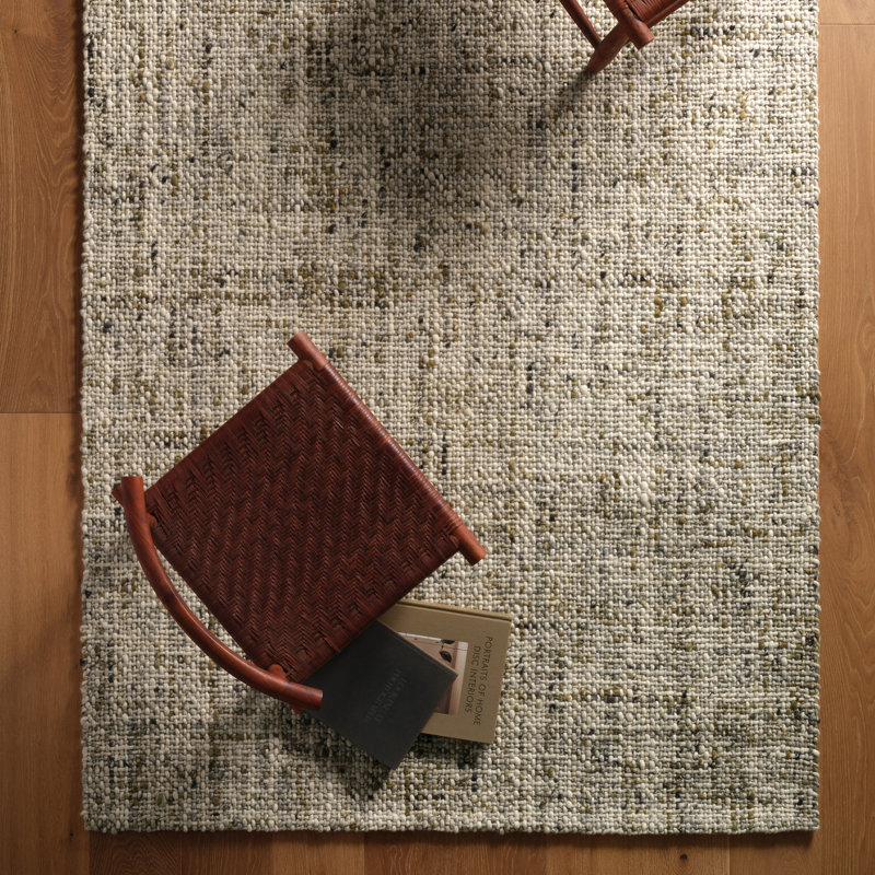 Tapis vert / blanc tissé à la main Jaipur Living Season (12 pi x 15 pi), Rectangle 12 pi x 15 pi