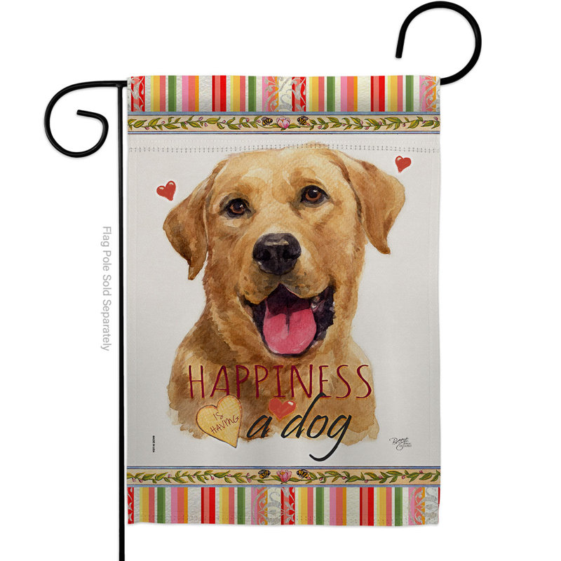 Yellow Labrador Retriever Happiness Dog Garden Flag