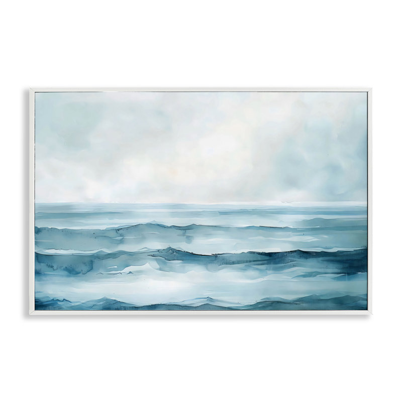 Aquarelle Moody Waves, giclée encadrée, design par LSR Design Studio, H 12 po x l 18 po