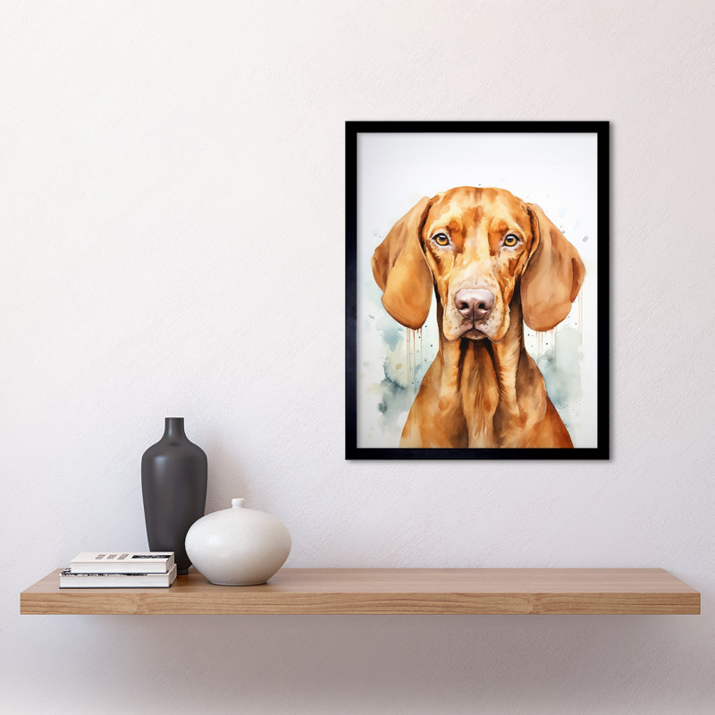 Hungarian Vizsla Dog Soft Watercolour - Single Picture Frame Print