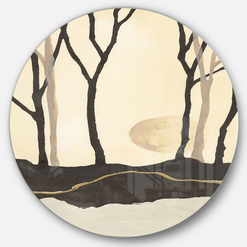 Forest Silhouette III - Unframed Painting, 11" H x 11" W